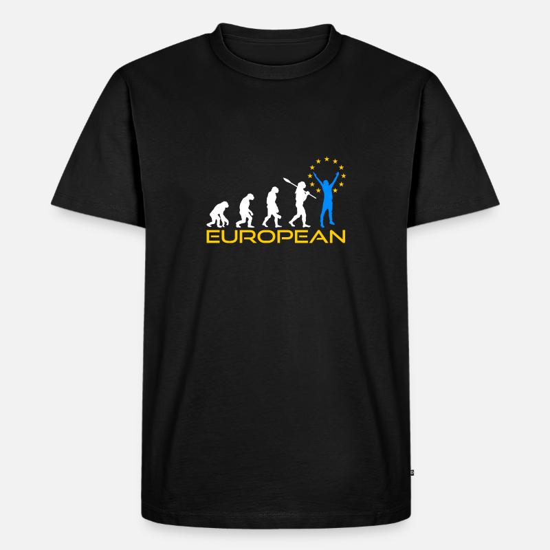 Europa Evolution - Männer Premium Bio T-Shirt - Schwarz