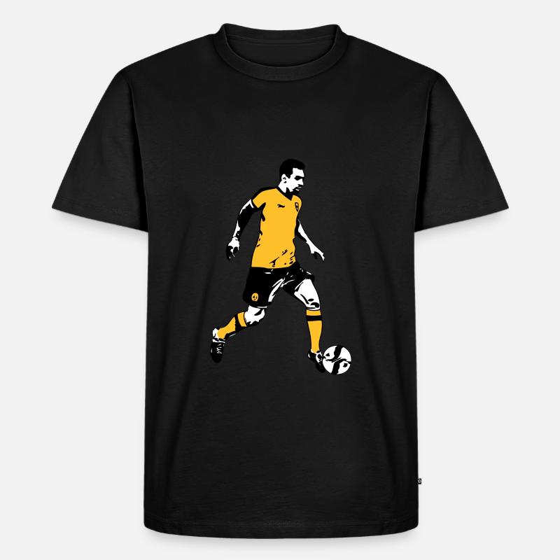 Fussball - Soocer - Männer Premium Bio T-Shirt - Schwarz