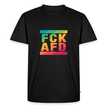 FCK AFD - Setting an example against the right, against Nazis - Men's Premium Organic T-Shirt - black - Front - Nico (187cm)