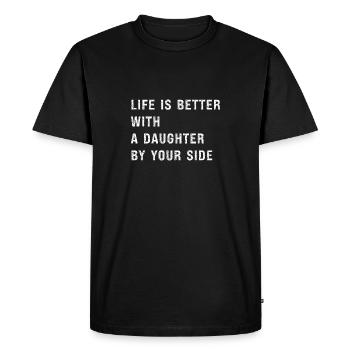 La vie est meilleure avec une fille à vos côtés - drôle - T-shirt Premium bio Homme - noir - Devant - Nico (187cm)