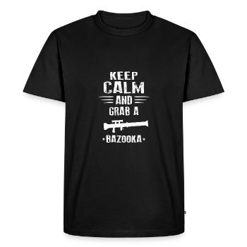 Restez calme et prenez un Bazooka! - T-shirt Premium bio Homme - noir - Devant - Nico (187cm)