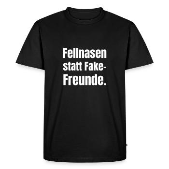 Des nez poilus au lieu de faux amis - T-shirt Premium bio Homme - noir - Devant - Nico (187cm)