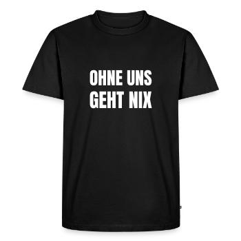 Rien ne fonctionne sans nous - T-shirt Premium bio Homme - noir - Devant - Nico (187cm)