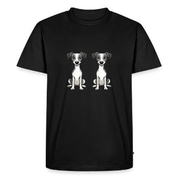 Whippet Dog Comic - Men's Premium Organic T-Shirt - black - Front - Nico (187cm)