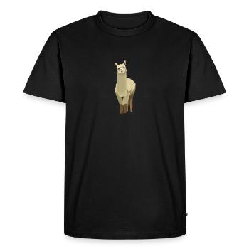 Lama alpaga alpaga laine nature cadeau animal douce - T-shirt Premium bio Homme - noir - Devant - Nico (187cm)