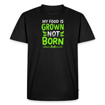 Végétarien ma nourriture n'est pas née cultivée - T-shirt Premium bio Homme - noir - Devant - Nico (187cm)