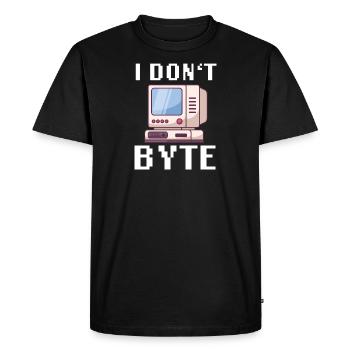 I Don't Byte Computer Scientist Programmer IT Funny - Men's Premium Organic T-Shirt - black - Front - Nico (187cm)