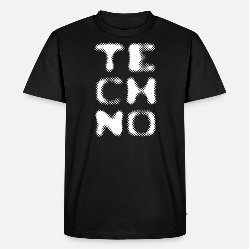 Techno Unscharf - Männer Premium Bio T-Shirt - Schwarz