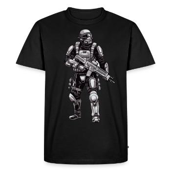 Futur soldat - T-shirt Premium bio Homme - noir - Devant - Nico (187cm)