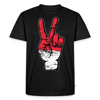 Indonesia Flag Peace Victory Symbol Used - Men's Premium Organic T-Shirt - black - Front - Nico (187cm)