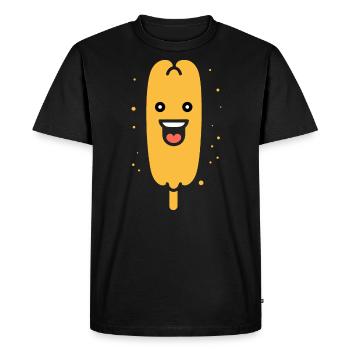 Nourriture Petit corn dog - T-shirt Premium bio Homme - noir - Devant - Nico (187cm)