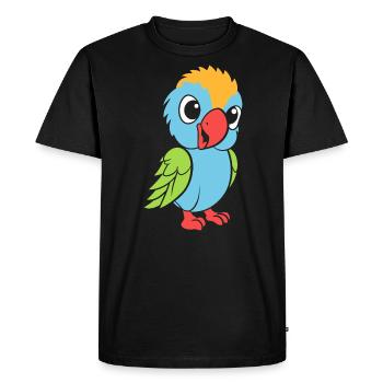 Humour petit perroquet - T-shirt Premium bio Homme - noir - Devant - Nico (187cm)