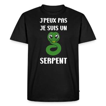 Humour petit serpent - T-shirt Premium bio Homme - noir - Devant - Nico (187cm)