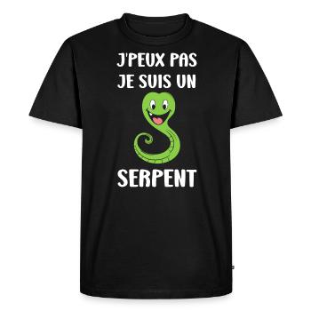 Humour petit serpent - T-shirt Premium bio Homme - noir - Devant - Nico (187cm)