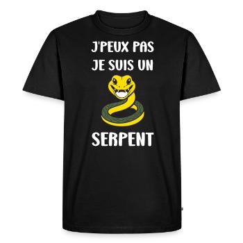 Humour petit serpent - T-shirt Premium bio Homme - noir - Devant - Nico (187cm)