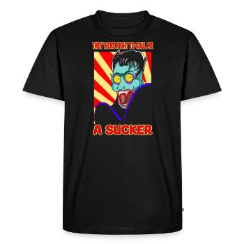 vampire horreur dessin animé humour une ventouse drôle design - T-shirt Premium bio Homme - noir - Devant - Nico (187cm)