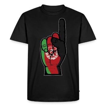 Afghanistan flag number 1 used - Men's Premium Organic T-Shirt - black - Front - Nico (187cm)
