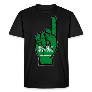 Drapeau de l’Arabie Saoudite numéro 1 utilisé - T-shirt Premium bio Homme - noir - Devant - Nico (187cm)