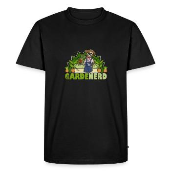 Fleurs Jardin Aménagement paysager Jardinier Horticulture - T-shirt Premium bio Homme - noir - Devant - Nico (187cm)