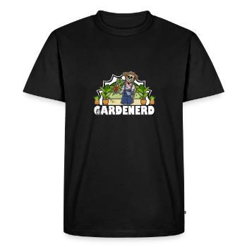 Fleurs Jardin Aménagement paysager Jardinier Horticulture - T-shirt Premium bio Homme - noir - Devant - Nico (187cm)