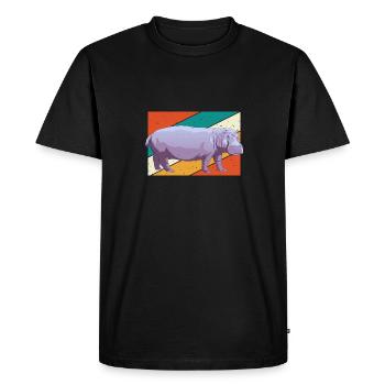 Hippopotame Hippopotame - T-shirt Premium bio Homme - noir - Devant - Nico (187cm)