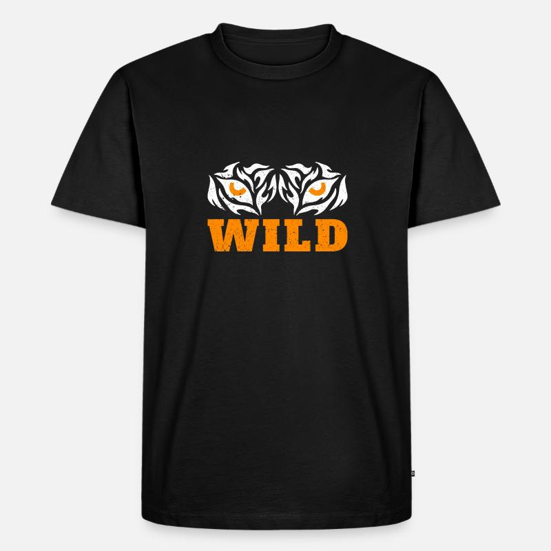 Wilde Augen - Männer Premium Bio T-Shirt - Schwarz