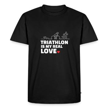 J’adore le triathlon - T-shirt Premium bio Homme - noir - Devant - Nico (187cm)