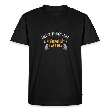 Graupapagei Perroquet gris d’Afrique Papagei - T-shirt Premium bio Homme - noir - Devant - Nico (187cm)