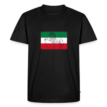 Iran Persian Fars Lion Sun Culture Faravahar - Men's Premium Organic T-Shirt - black - Front - Nico (187cm)