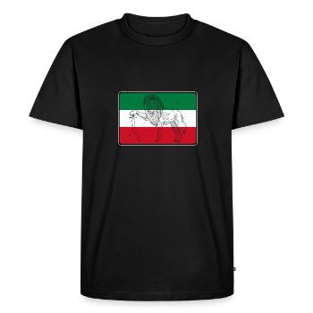 Iran Persian Fars Lion Sun Culture Faravahar - Men's Premium Organic T-Shirt - black - Front - Nico (187cm)
