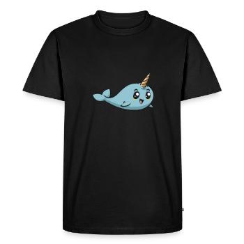 Narwhal Unicorn Whale - Men's Premium Organic T-Shirt - black - Front - Nico (187cm)