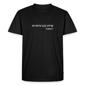 Everett, Washington, États-Unis, Coordonnées - T-shirt Premium bio Homme - noir - Devant - Nico (187cm)