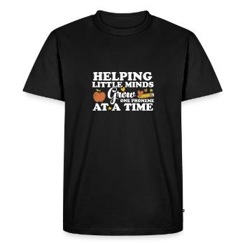 Helping Little Minds Grow One Phonemes At A Time - Men's Premium Organic T-Shirt - black - Front - Nico (187cm)