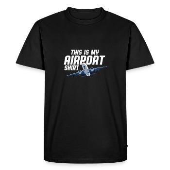 This Is My Airport Shirt Vacation Trip Traveler - Men's Premium Organic T-Shirt - black - Front - Nico (187cm)