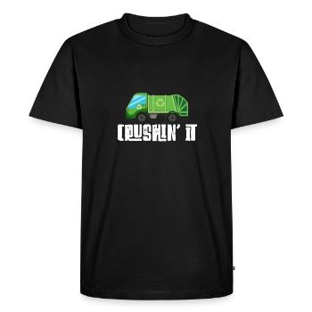 Camions à ordures, journée des ordures, collecte des ordures - T-shirt Premium bio Homme - noir - Devant - Nico (187cm)