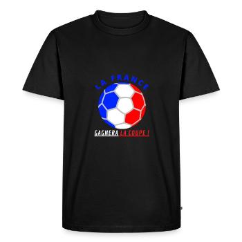 La France gagnera la coupe - T-shirt Premium bio Homme - noir - Devant - Nico (187cm)