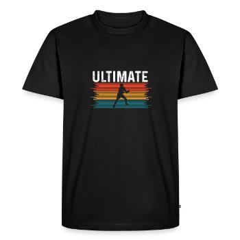 Ultimate Frisbee Throwing Disc - Men's Premium Organic T-Shirt - black - Front - Nico (187cm)