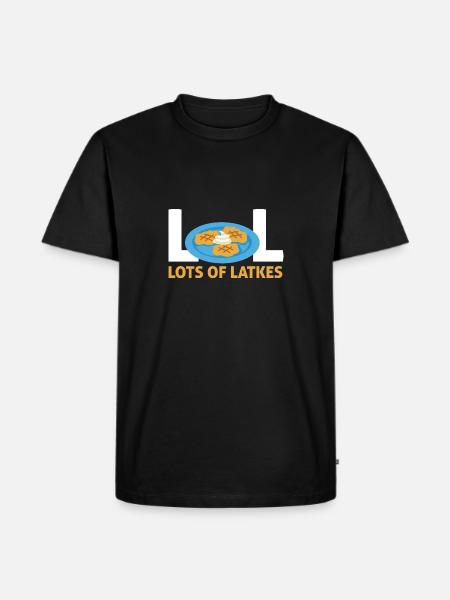 Jewish Happy Hanukkah Lot Of Latkes Costume - Men's Premium Organic T-Shirt - black