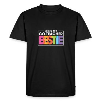 Elle est ma co-enseignante Bestie Copain de travail Meilleure amie - T-shirt Premium bio Homme - noir - Devant - Nico (187cm)