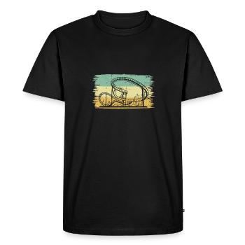 Parc à thème Retro Amusement Park Vintage Roller Coa - T-shirt Premium bio Homme - noir - Devant - Nico (187cm)