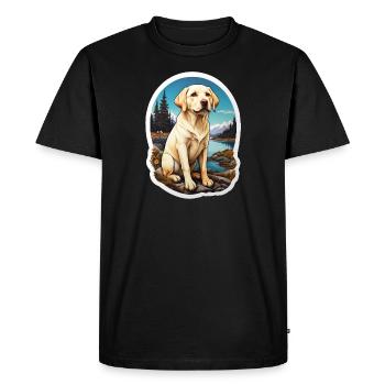 Labrador Retriever chiens autocollant - T-shirt Premium bio Homme - noir - Devant - Nico (187cm)