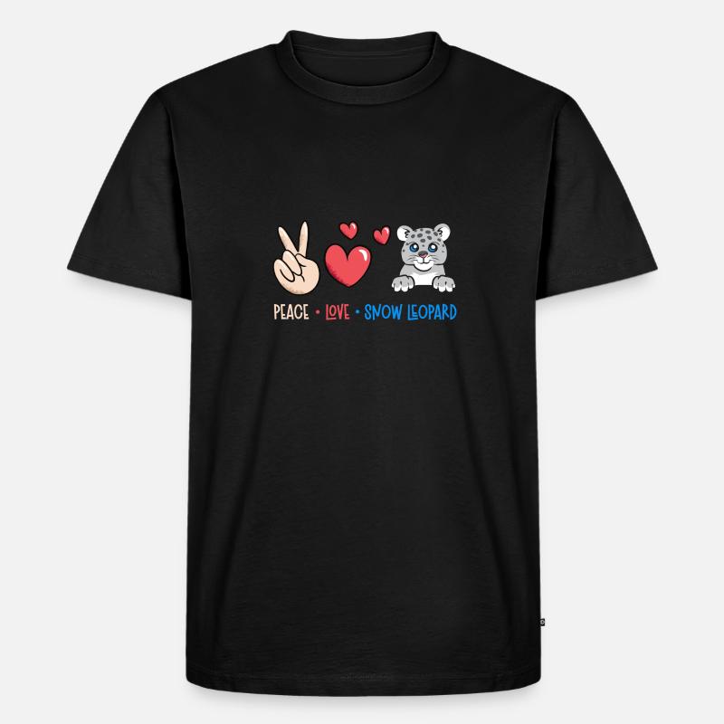 Schneeleopard - Männer Premium Bio T-Shirt - Schwarz