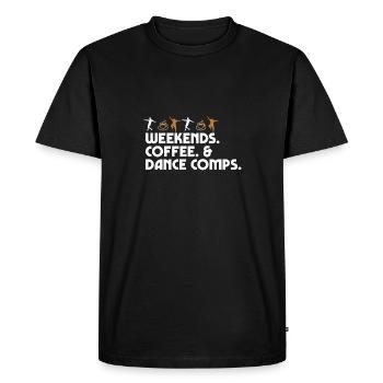 Danse Maman Danseur Papa Week-ends Café Et Danse - T-shirt Premium bio Homme - noir - Devant - Nico (187cm)