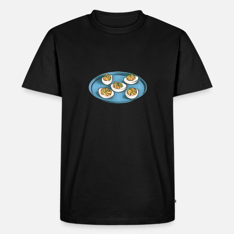 Gefüllte Eier Deviled Eggs - Männer Premium Bio T-Shirt - Schwarz