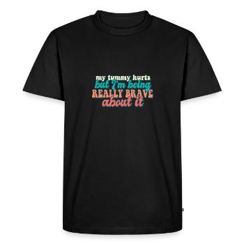 Tummy Ache Survivor My Tummy Hurts Funny Food - Men's Premium Organic T-Shirt - black - Front - Nico (187cm)
