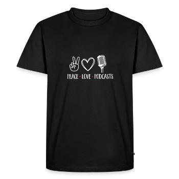 Podcasteur Podcast - T-shirt Premium bio Homme - noir - Devant - Nico (187cm)