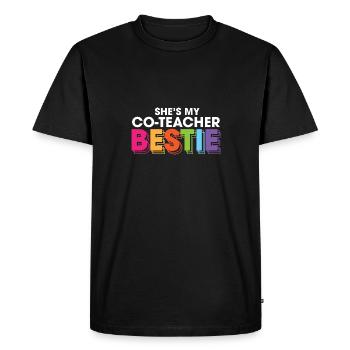 Elle est ma co-enseignante Bestie Copain de travail Meilleure amie - T-shirt Premium bio Homme - noir - Devant - Nico (187cm)