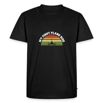 Vacation Trip My First Airplane Ride Traveler - Men's Premium Organic T-Shirt - black - Front - Nico (187cm)