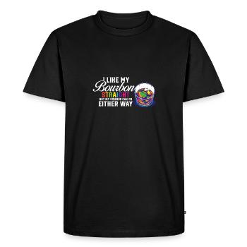 LGBT fier allié J’aime mon bourbon Straight LGBTQ - T-shirt Premium bio Homme - noir - Devant - Nico (187cm)