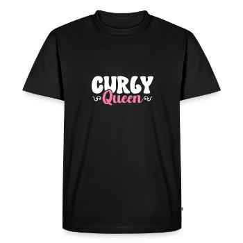 Curly Hair Afro Curls Natural Hair - Men's Premium Organic T-Shirt - black - Front - Nico (187cm)